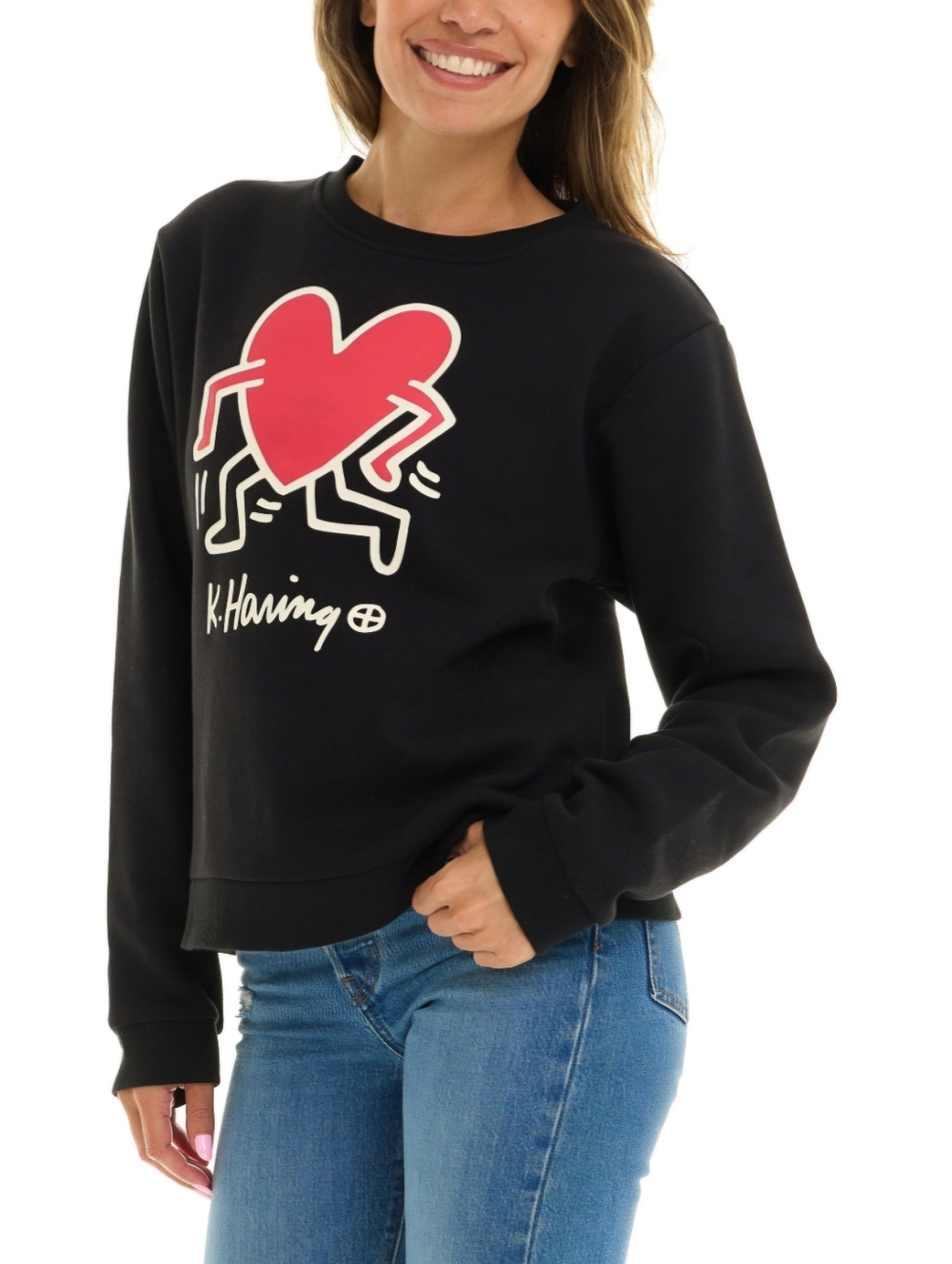 NEW! Keith Haring Black Crewneck Sweatshirt Size L